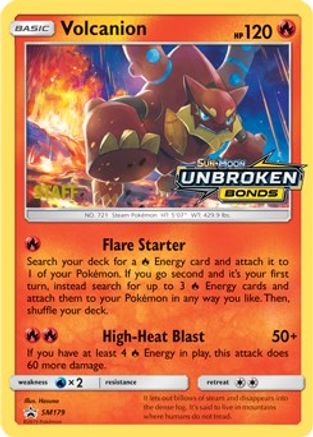 SM Promos  Volcanion - SM179 (Prerelease) [Staff]  - Holofoil - Promo