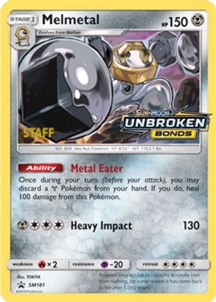 SM Promos  Melmetal - SM181 (Prerelease) [Staff]  - Holofoil - Promo