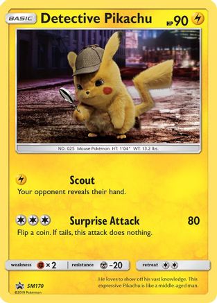 SM Promos  SM170 Detective Pikachu  - Holofoil - Promo