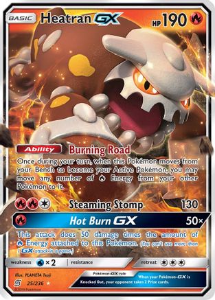 SM  Unified Minds  025/236 Heatran GX  - Holofoil - Ultra Rare