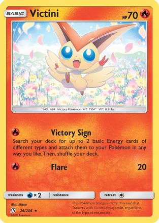 SM  Unified Minds  026/236 Victini  - Holofoil - Holo Rare