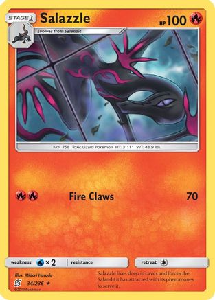 SM  Unified Minds  034 Salazzle (34)  - Rare