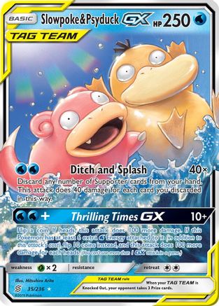 SM  Unified Minds  035/236 Slowpoke & Psyduck GX  - Holofoil - Ultra Rare