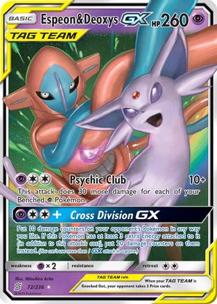 SM  Unified Minds  072/236 Espeon & Deoxys GX  - Holofoil - Ultra Rare