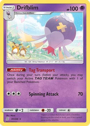 SM  Unified Minds  081/236 Drifblim  - Rare