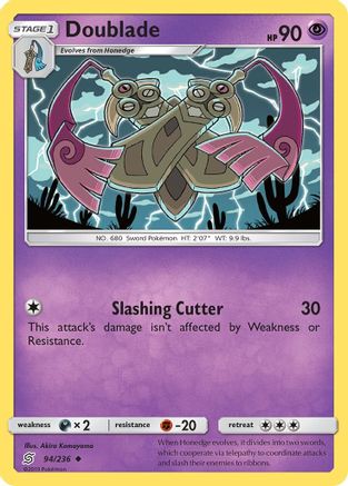 SM  Unified Minds  094 Doublade  - Reverse Holofoil - Uncommon