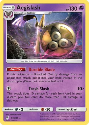 SM  Unified Minds  095 Aegislash  - Holofoil - Holo Rare