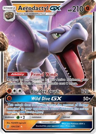 SM  Unified Minds  106/236 Aerodactyl GX  - Holofoil - Ultra Rare