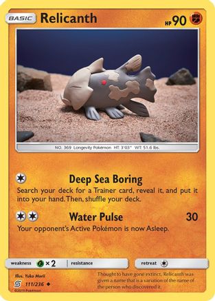 SM  Unified Minds  111/236 Relicanth  - Reverse Holofoil - Uncommon