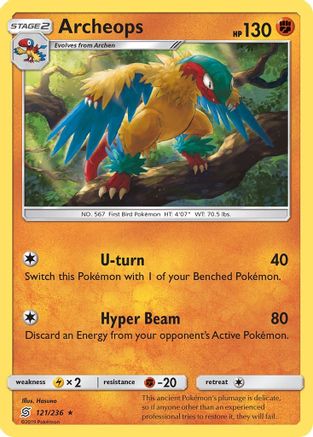 SM  Unified Minds  121/236 Archeops  - Reverse Holofoil - Rare