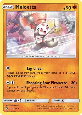 SM  Unified Minds  123/236 Meloetta  - Reverse Holofoil - Rare