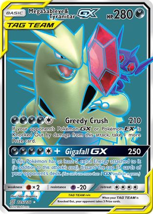 SM  Unified Minds  225 Mega Sableye & Tyranitar GX (Full Art)  - Holofoil - Ultra Rare