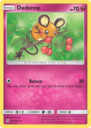 SM  Unified Minds  145/236 Dedenne  - Reverse Holofoil - Uncommon
