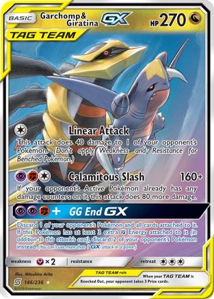 SM  Unified Minds  146/236 Garchomp & Giratina GX  - Holofoil - Ultra Rare
