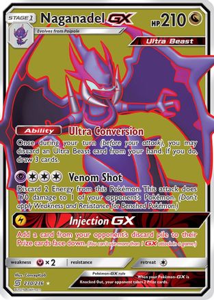 SM  Unified Minds  230 Naganadel GX (Full Art)  - Holofoil - Ultra Rare