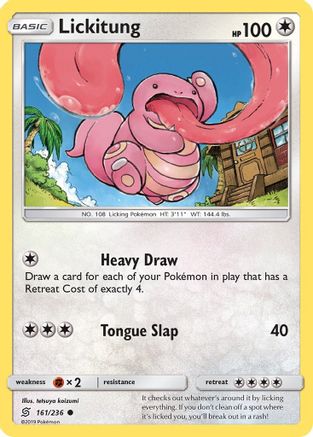 SM  Unified Minds  161/236 Lickitung  - Reverse Holofoil - Common