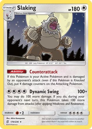 SM  Unified Minds  170/236 Slaking  - Reverse Holofoil - Holo Rare
