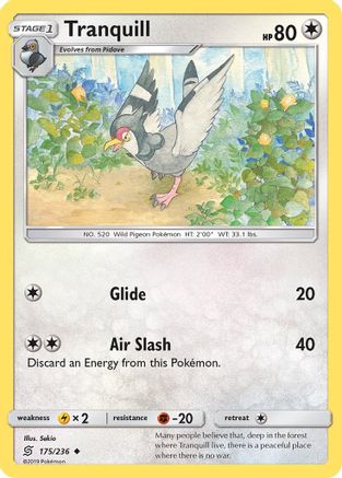 SM  Unified Minds  175/236 Tranquill  - Reverse Holofoil - Uncommon