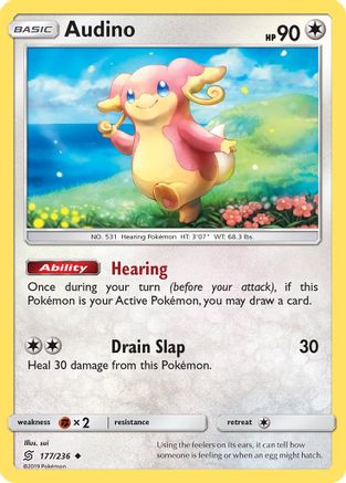 SM  Unified Minds  177/236 Audino  - Reverse Holofoil - Uncommon