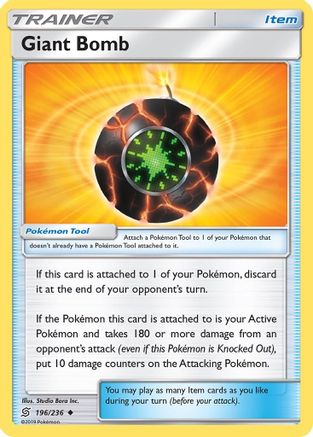 SM  Unified Minds  196/236 Giant Bomb  - Uncommon