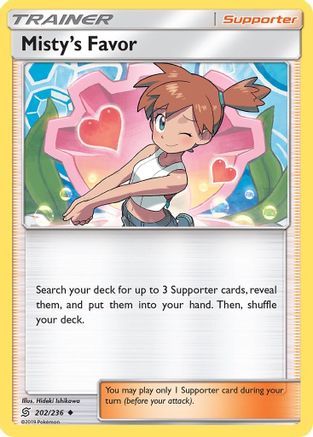 SM  Unified Minds  202/236 Misty's Favor  - Reverse Holofoil - Uncommon