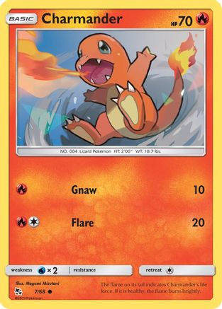Hidden Fates  007/68 Charmander  - Reverse Holofoil - Common