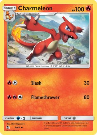 Hidden Fates  008/68 Charmeleon  - Reverse Holofoil - Uncommon