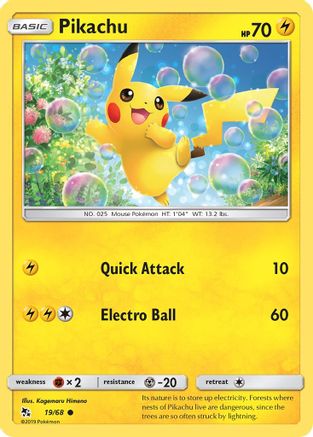 Hidden Fates  019/68 Pikachu  - Common