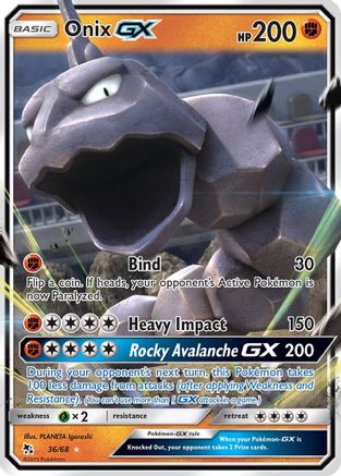 Hidden Fates  036/68 Onix GX  - Holofoil - Ultra Rare