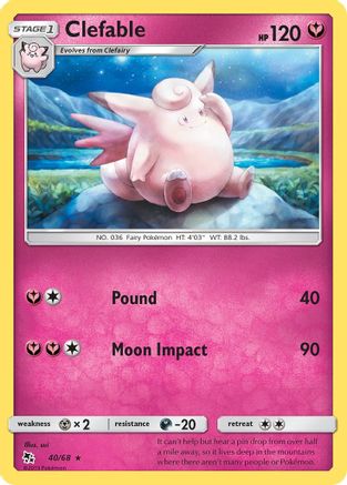 Hidden Fates  040/68 Clefable  - Rare