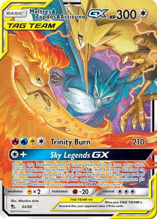 Hidden Fates  044/68 Moltres & Zapdos & Articuno GX  - Holofoil - Ultra Rare