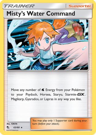 Hidden Fates  063/68 Misty's Water Command  - Holofoil - Holo Rare