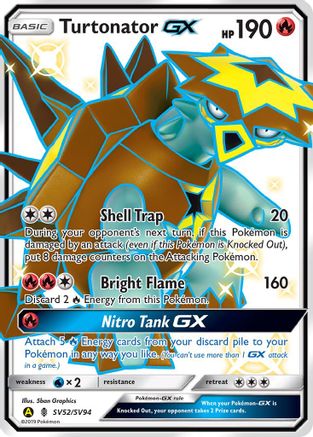 Hidden Fates Shiny Vault  SV52/SV94 Turtonator GX  - Holofoil - Shiny Holo Rare
