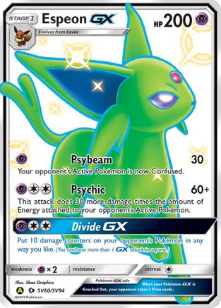 Hidden Fates Shiny Vault  SV60 Espeon GX  - Holofoil - Shiny Holo Rare