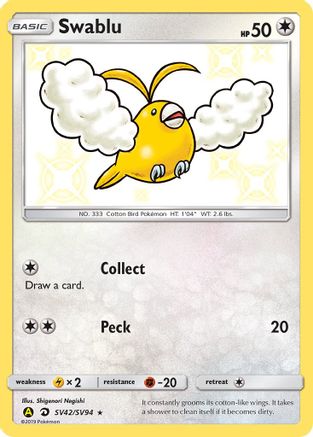 Hidden Fates Shiny Vault  SV42/SV94 Swablu  - Holofoil - Shiny Holo Rare