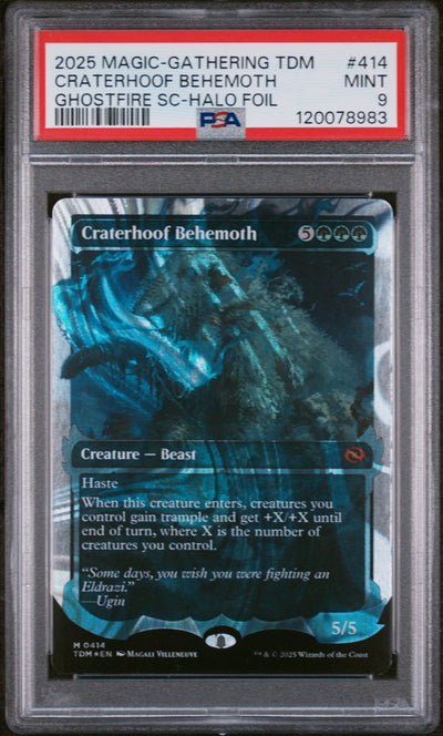 Tarkir: Dragonstorm - (TDM-414) PSA9 #120078983 - Craterhoof Behemoth (Showcase) (Halo Foil): (Showcase) Foil