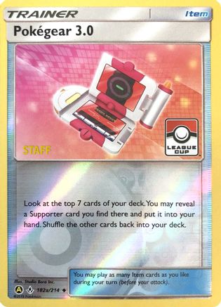 League & Championship Cards /214 Pokegear 3.0 - 182a/214 (League Cup) [Staff]  - Reverse Holofoil - Promo
