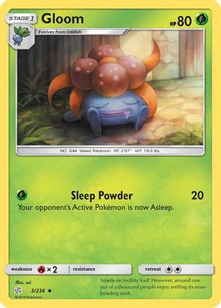 SM  Cosmic Eclipse  003/236 Gloom  - Reverse Holofoil - Uncommon