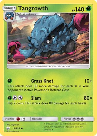 SM  Cosmic Eclipse  006/236 Tangrowth  - Reverse Holofoil - Uncommon