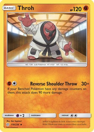 SM  Cosmic Eclipse  118 Throh  - Reverse Holofoil - Uncommon