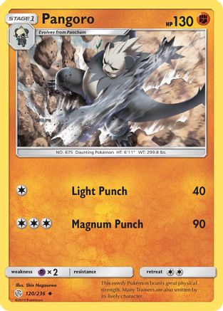 SM  Cosmic Eclipse  120 Pangoro  - Reverse Holofoil - Uncommon