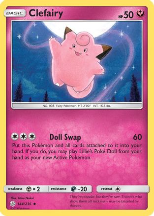 SM  Cosmic Eclipse  144/236 Clefairy  - Uncommon