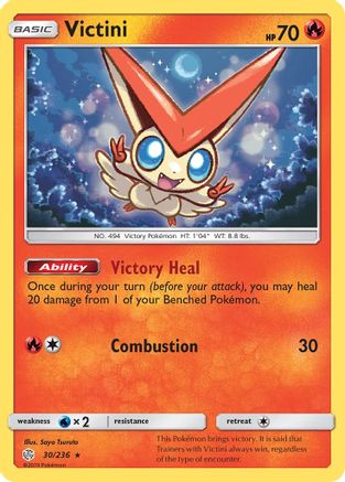 SM  Cosmic Eclipse  030/236 Victini  - Holofoil - Holo Rare