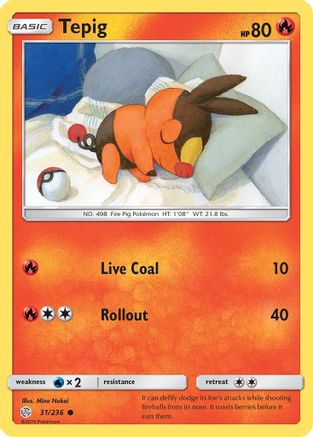 SM  Cosmic Eclipse  031/236 Tepig  - Common
