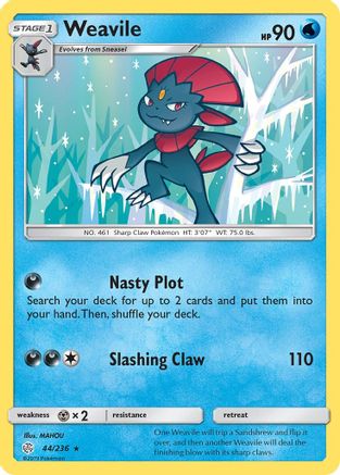 SM  Cosmic Eclipse  044 Weavile  - Rare