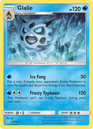 SM  Cosmic Eclipse  048 Glalie  - Reverse Holofoil - Rare