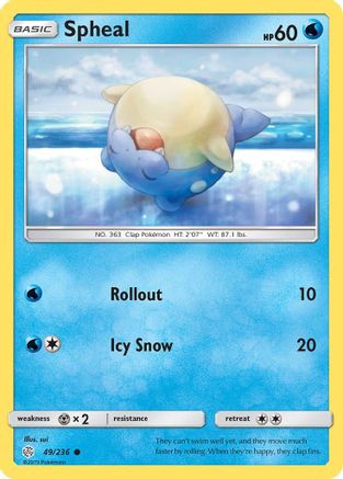 SM  Cosmic Eclipse  049/236 Spheal  - Common