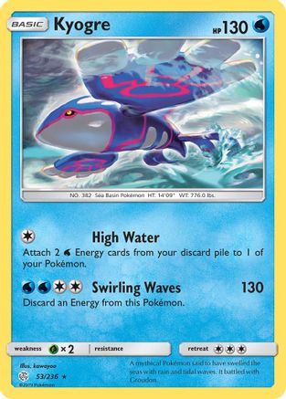 SM  Cosmic Eclipse  053/236 Kyogre  - Rare