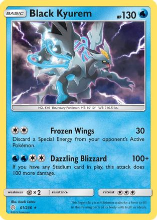 SM  Cosmic Eclipse  061/236 Black Kyurem  - Holofoil - Holo Rare