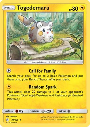 SM  Cosmic Eclipse  073/236 Togedemaru  - Uncommon